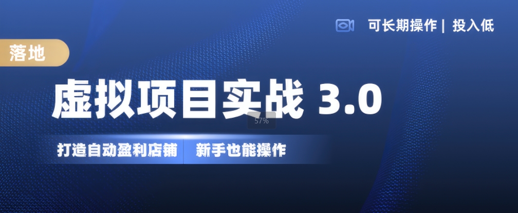 虚拟项目实战3.0，打造自动盈利店铺，可长期操作投入低，新手也能操作-逐浪前行