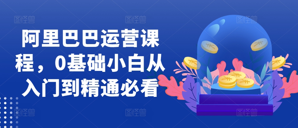 阿里巴巴运营课程，0基础小白从入门到精通必看-逐浪前行