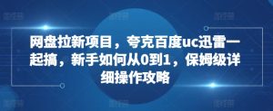 网盘拉新项目，夸克百度uc迅雷一起搞，新手如何从0到1，保姆级详细操作攻略-逐浪前行