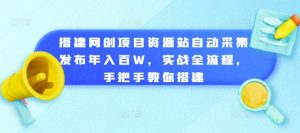 搭建网创项目资源站自动采集发布年入百W,实战全流程,手把手教你搭建【揭秘】-逐浪前行