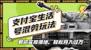 支付宝生活号军事赛道混剪玩法,纯原创视频,手把手教你实操落地,懒人必看【揭秘】-逐浪前行