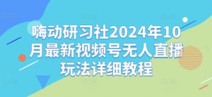 嗨动研习社2024年10月最新视频号无人直播玩法详细教程-逐浪前行