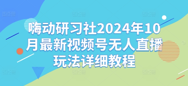 嗨动研习社2024年10月最新视频号无人直播玩法详细教程-逐浪前行