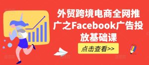 外贸跨境电商全网推广之Facebook广告投放基础课-逐浪前行