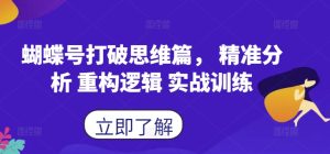 蝴蝶号打破思维篇, 精准分析 重构逻辑 实战训练-逐浪前行