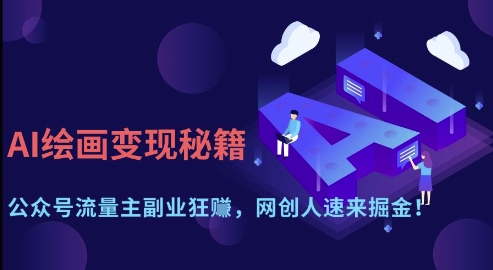 AI绘画变现秘籍：公众号流量主副业狂挣，网创人速来掘金【揭秘】-逐浪前行
