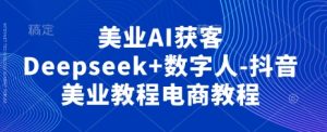 美业AI获客Deepseek+数字人-抖音美业教程电商教程-逐浪前行
