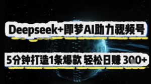 Deepseek+即梦AI助力视频号，5 分钟打造 1 条爆款，轻松日入3张+-逐浪前行