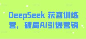 DeepSeek 获客训练营,破局AI引爆营销-逐浪前行