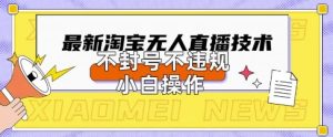 2025年淘宝无人直播带货10.0.全新技术，不违规，不封号，纯小白操作，日入数张【揭秘】-逐浪前行