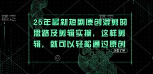 25年最新短剧原创混剪的思路及剪辑实操,这样剪辑,就可以轻松通过原创-逐浪前行