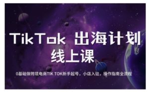 TikTok跨境电商新手起号与运营全攻略,0基础做跨境电商TIKTOK新手起号,小店入驻,操作指南全流程-逐浪前行