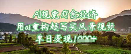 AI视觉疗愈经济：用ai重构超写实风景视频，单日变现多张-逐浪前行