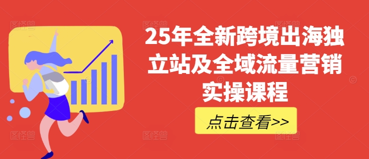 25年全新跨境出海独立站及全域流量营销实操课程，跨境电商独立站TIKTOK全域营销普货特货玩法大全-逐浪前行
