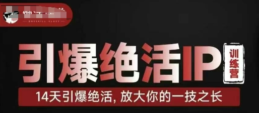 引爆绝活IP训练营，14天引爆绝活，放大你的一技之长-逐浪前行