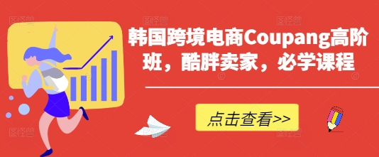 韩国跨境电商Coupang高阶班，酷胖卖家，必学课程-逐浪前行