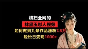 横扫全网的林黛玉怼人视频，如何做到九条作品涨粉7.8万，轻松日变现1k-逐浪前行