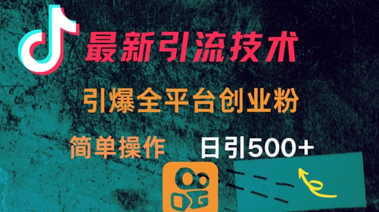 最新引流方法，引爆全平台的一个创业粉，简单操作日引300+-逐浪前行