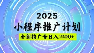 2025微信小程序推广计划,撸广告玩法,日均5张,稳定简单【揭秘】-逐浪前行