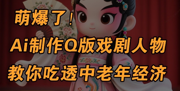 用Ai制作Q版戏剧人物，手把手教你吃透中老年经济，5分钟一个成品，多渠道变现-逐浪前行