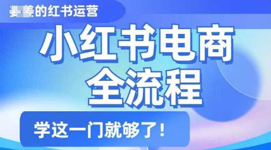 小红书电商全流程，精简易懂，从入门到精通，学这一门就够了-逐浪前行