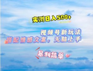 微信视频号最新玩法，表情包搭配情感文案，2分钟一条原创作品，简单好上手，轻松日入几张-逐浪前行