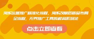 淘系运营推广标准化流程,淘系改版后新品布局全流程,无界推广工具拆解高阶玩法-逐浪前行