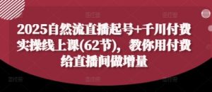 2025自然流直播起号+千川付费实操线上课(62节),教你用付费给直播间做增量-逐浪前行