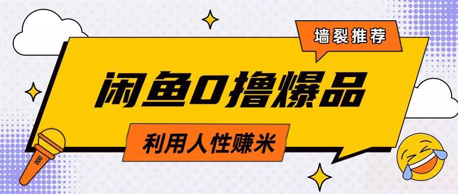 咸鱼0撸玩法利用人性售卖商品达到日挣2张的效果-逐浪前行