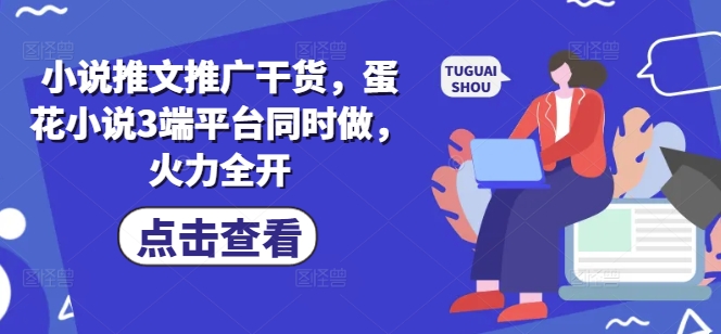 小说推文推广干货，蛋花小说3端平台同时做，火力全开-逐浪前行