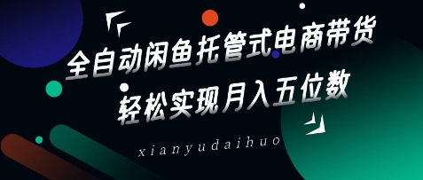 全自动闲鱼托管式电商带货，轻松实现月入五位数【揭秘】-逐浪前行