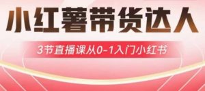 小红薯达人带货启航计划,3节直播课从0-1入门小红书-逐浪前行