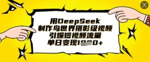 用DeepSeek制作鸟世界摄影级视频,引爆短视频流量,单日变现1k-逐浪前行