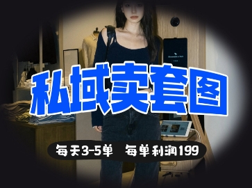 私域卖套图每天3-5单，每单利润99-逐浪前行