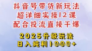 2025全新升级抖音带货玩法,一天纯利四位数,从剪辑到选品再到发布投流,超详细玩法揭秘-逐浪前行
