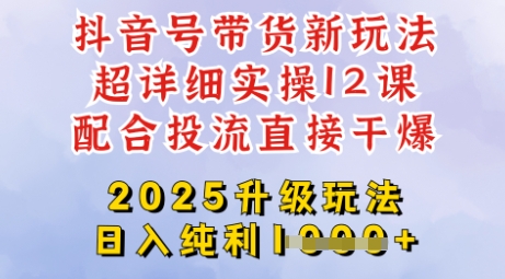 2025全新升级抖音带货玩法，一天纯利四位数，从剪辑到选品再到发布投流，超详细玩法揭秘-逐浪前行