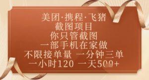 飞猪美团截图项目,你只管截图,一部手机在家做,正规平台无套路,一天5张+【揭秘】-逐浪前行