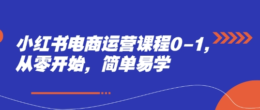 小红书电商运营课程0-1，从零开始，简单易学-逐浪前行