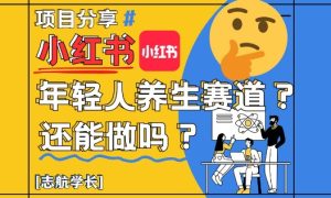 小红书年轻人养生赛道?真的还能做吗?详细讲解!-逐浪前行