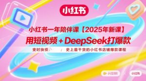 小红书一年陪伴课【2025年新课】，用短视频+deepSeek打爆款，史上最干货的小红书店铺爆款课程-逐浪前行