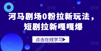 河马剧场0粉拉新玩法，短剧拉新嘎嘎爆-逐浪前行