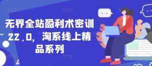 无界全站盈利术密训22.0，淘系线上精品系列-逐浪前行