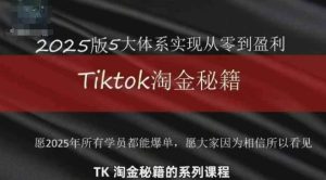 TikTok跨境2025淘金秘籍,2025TikTok从0到盈利变现-逐浪前行