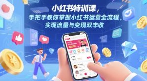 小红书特训课,手把手教你掌握小红书运营全流程,实现流量与变现双丰收-逐浪前行