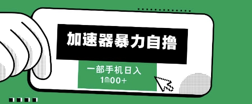 205新风口，加速器暴力自撸，单机日入1k+【揭秘】-逐浪前行