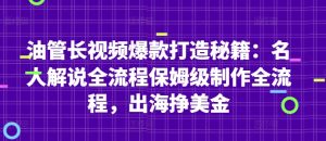 油管长视频爆款打造秘籍:名人解说全流程保姆级制作全流程,出海挣美金-逐浪前行