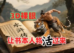 书本人物裸眼3D视频，新的玩法，流量超猛，保姆级教程-逐浪前行