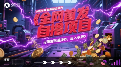 全网首发，2025年最新稳定暴力全自动自撸项目，无限制批量操作，日入多张【揭秘】-逐浪前行