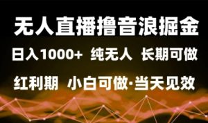 无人直播撸音浪掘金,日入1k+,纯无人红利期,小白可做,当天见效【揭秘】-逐浪前行