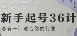 新手起号36计2.0，四年行业沉淀，上百条爆款视频经验一次性帮你搞定短视频问题-逐浪前行